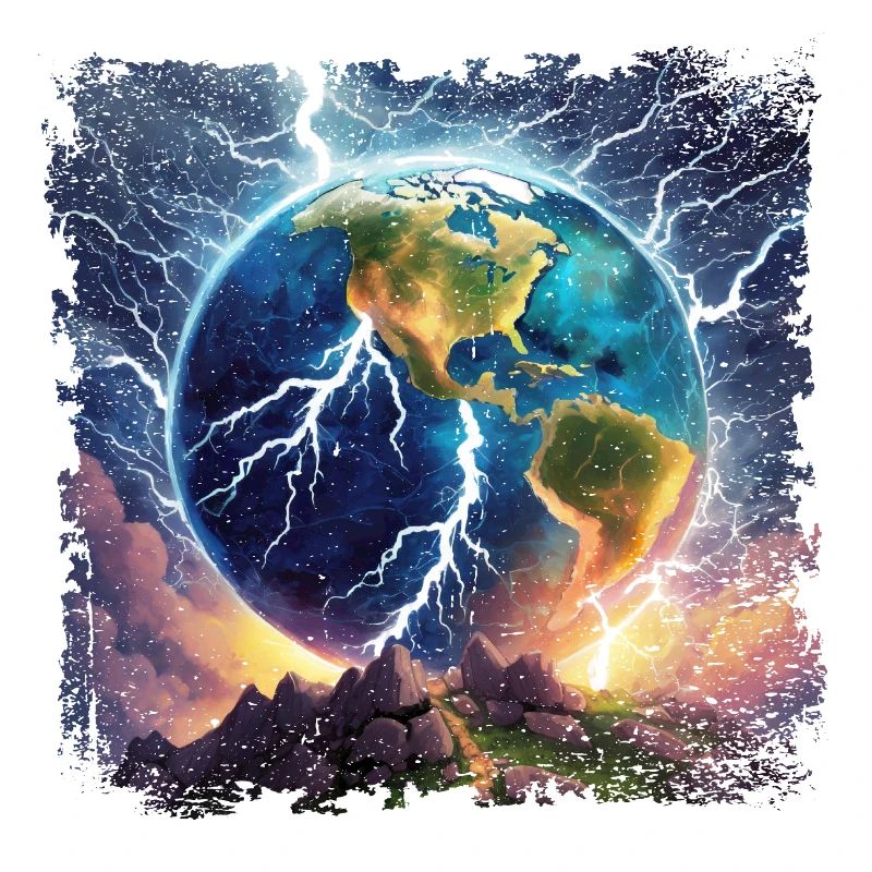 Globe jonché d’éclairs