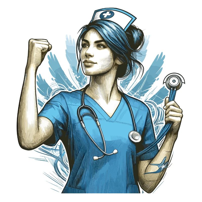 Krankenschwester Siegespose Geschenk