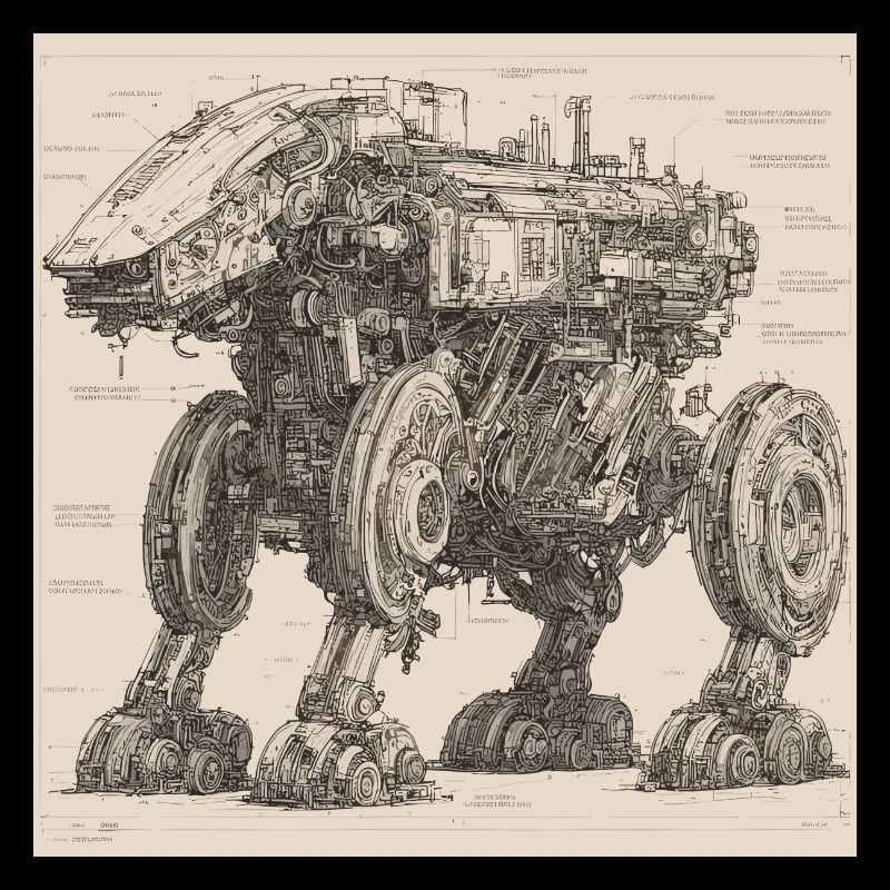 Plan / Sépia / Vintage / Rétro / Robot
