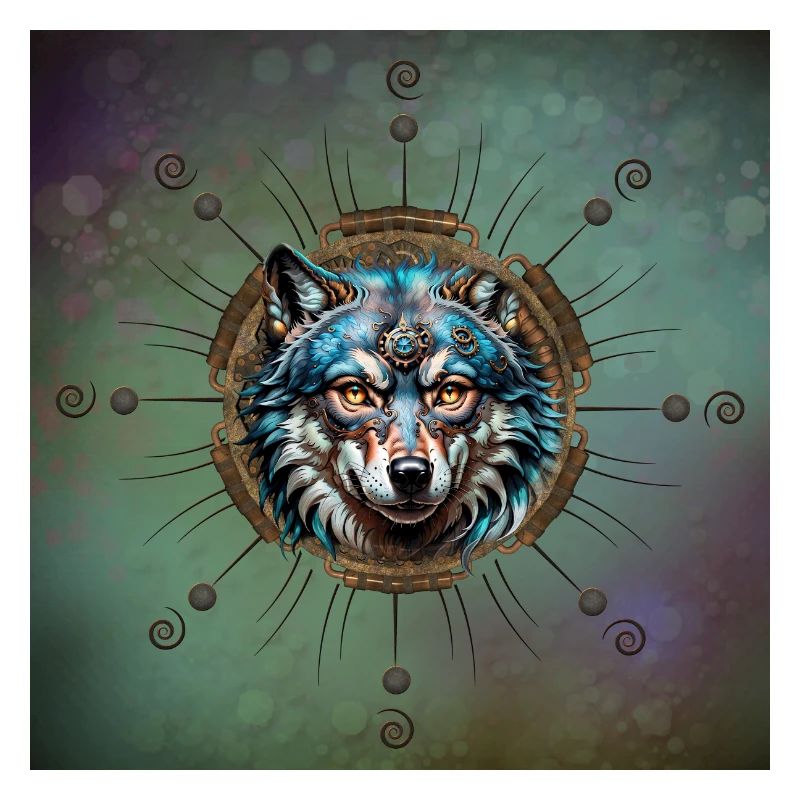 Fantastic steampunk wolf.