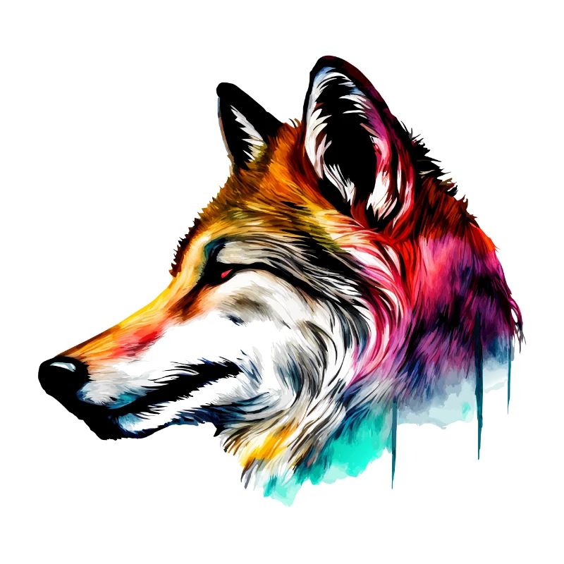 Colorfull Wolf Head