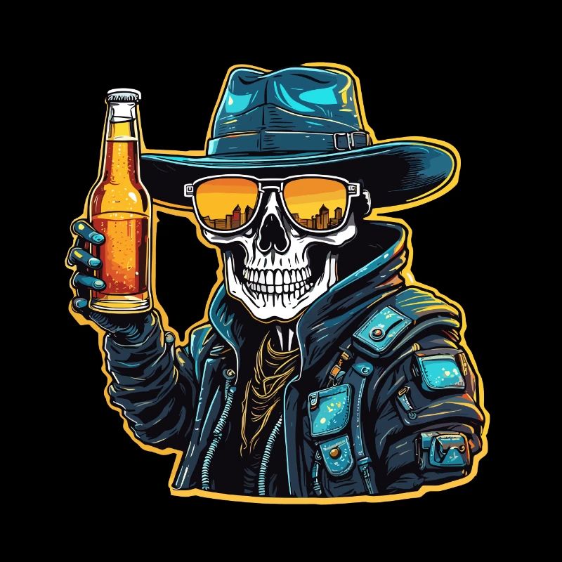 Skull / Skull / Skeleton / Gothic / Beer