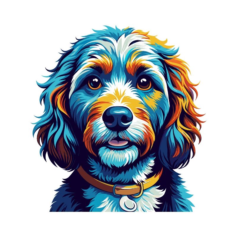 Cockapoo Hunderasse Bunt Karikatur Kawaii