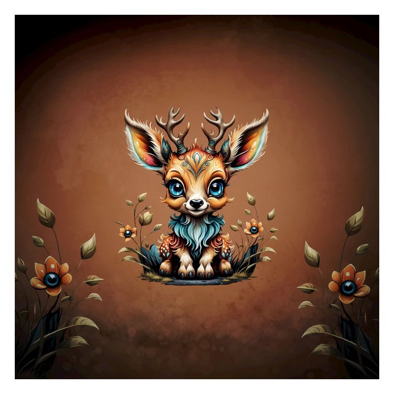Cerf mignon dans le style des dessins animés.
