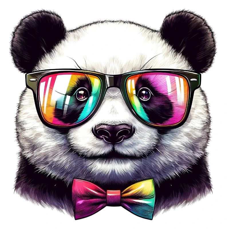 Panda mit Brille und Fliege
