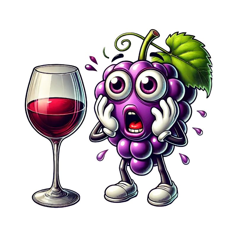 Funny wine grape design