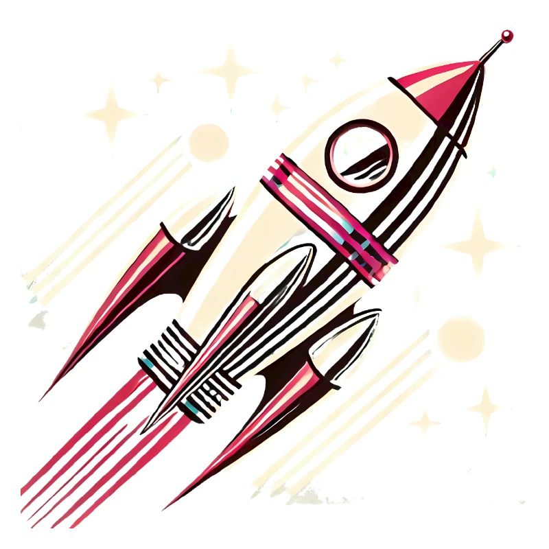 Retro SpaceAge Rocket Vector Design