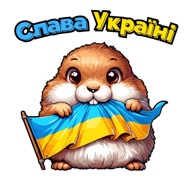 Mignon petit animal avec le drapeau de l’Ukraine