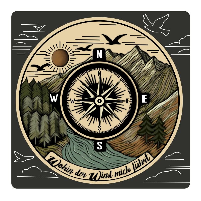 Follow the path Compass Mountains Motivation