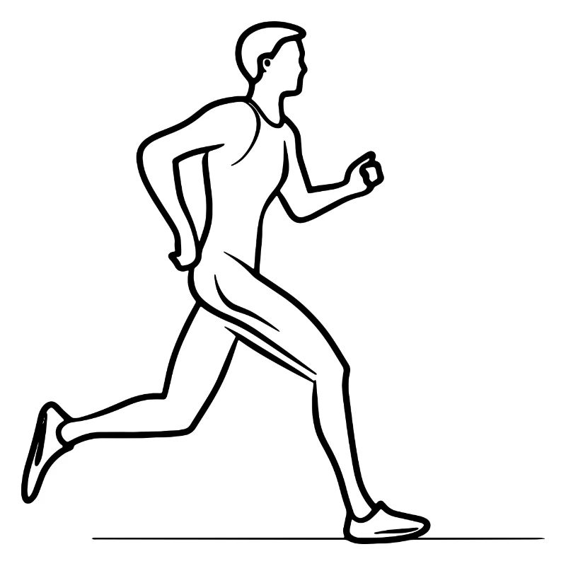 Jogger Boy Line Drawing