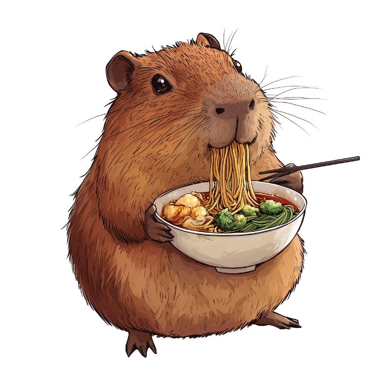 Capybara Eats Ramen