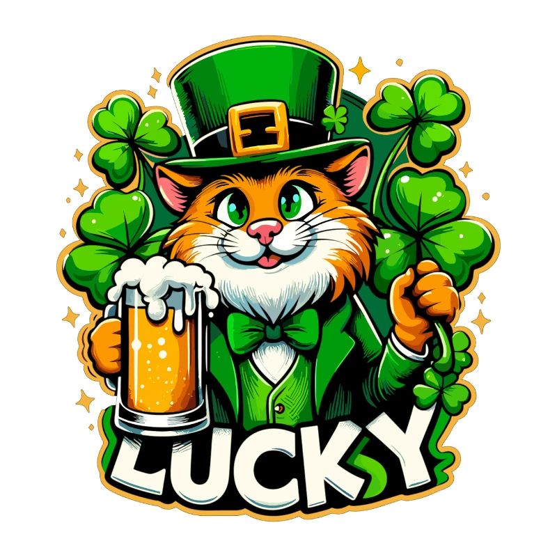 Saint-Patrick Leprechaun Cat Happy