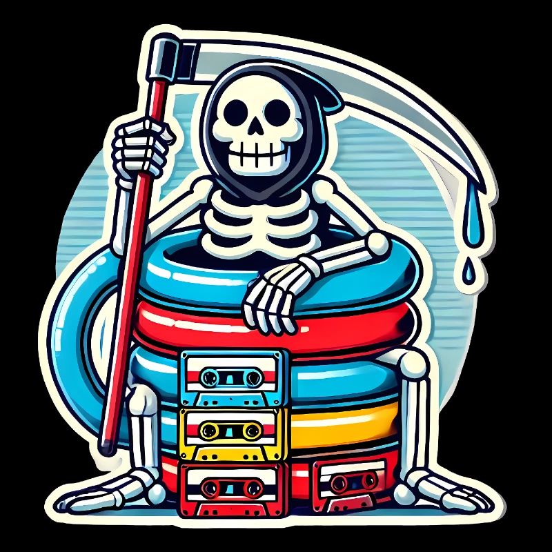 Squelette rétro avec cassettes