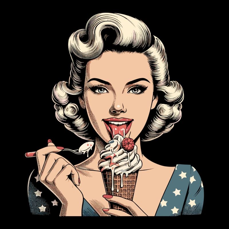 Pin Up Retro Rockabilly Eiscreme Softeis Geschenk