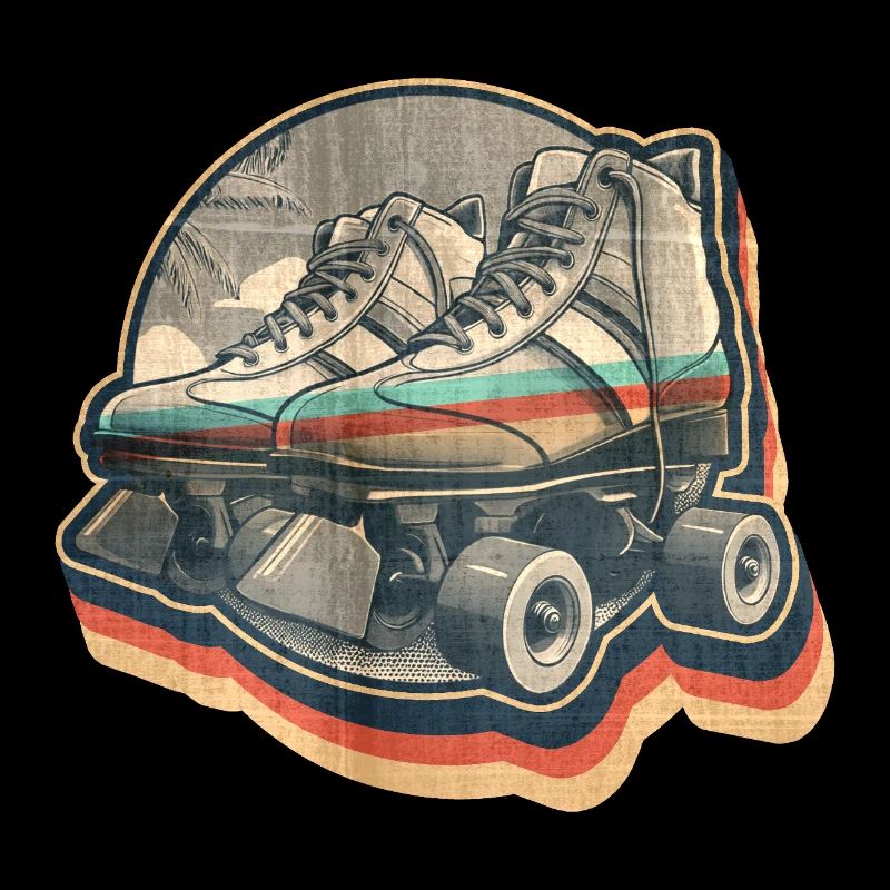 Roller vintage été rétro disco design graphique