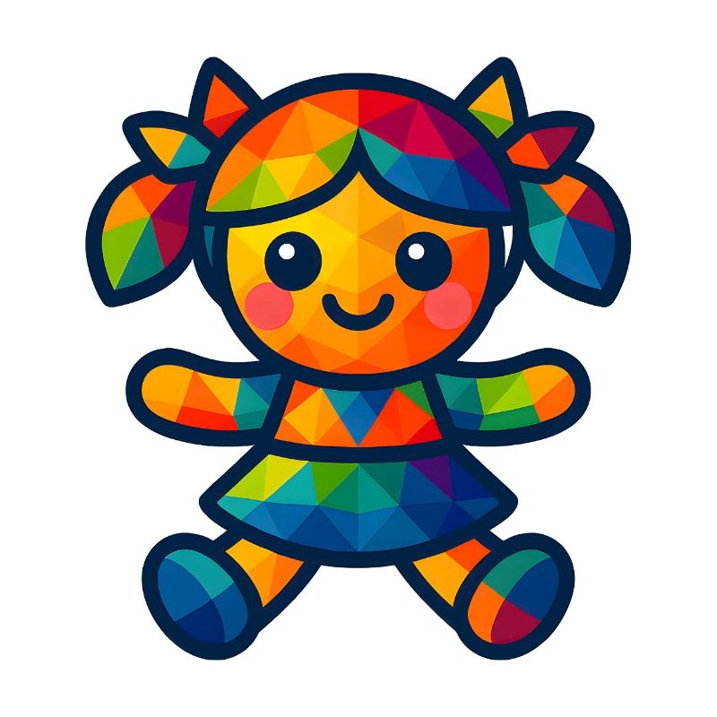 Poupée bébé de style kawaii WPAP Polygon