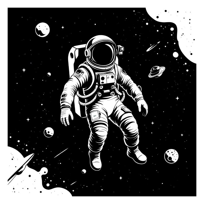 Astronaute de l’espace dans le ciel lunaire