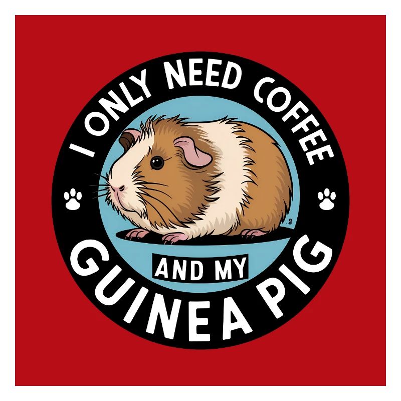 Cochon d'Inde câlin avec citation sur le café
