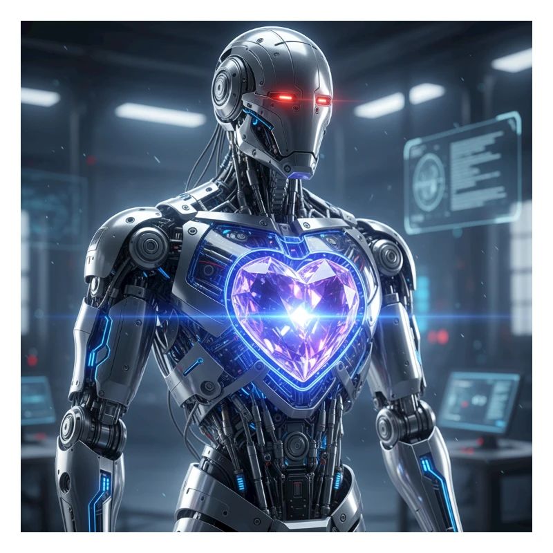 Futuristic robot with light effect