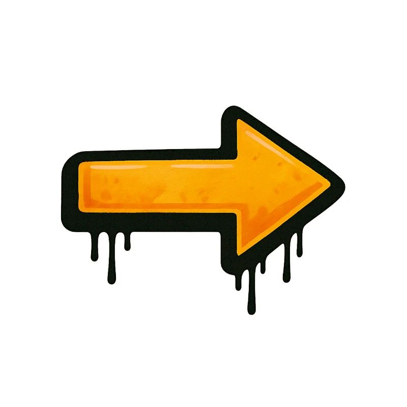 Illustration de flèche de style graffiti