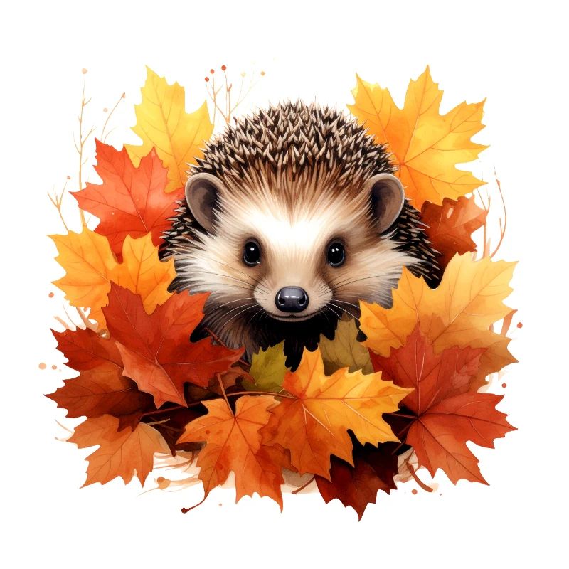 Hérisson d'automne dans les feuilles