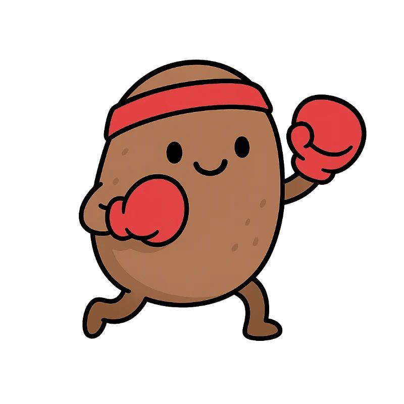 Combattre la pomme de terre avec des gants de boxe