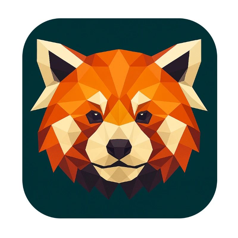 Roter Panda Kopf Low Poly