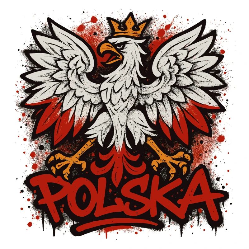 Pologne Polska Aigle Drapeau Graffiti Cadeau