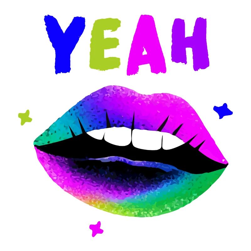 Regenbogen Lippenkunst YEAH Neon Kuss