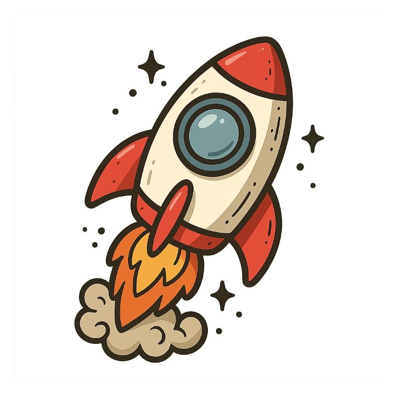 Fusée cartoon spatiale