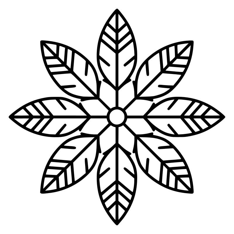Leaf Mandala | Nature & Harmony Line Art