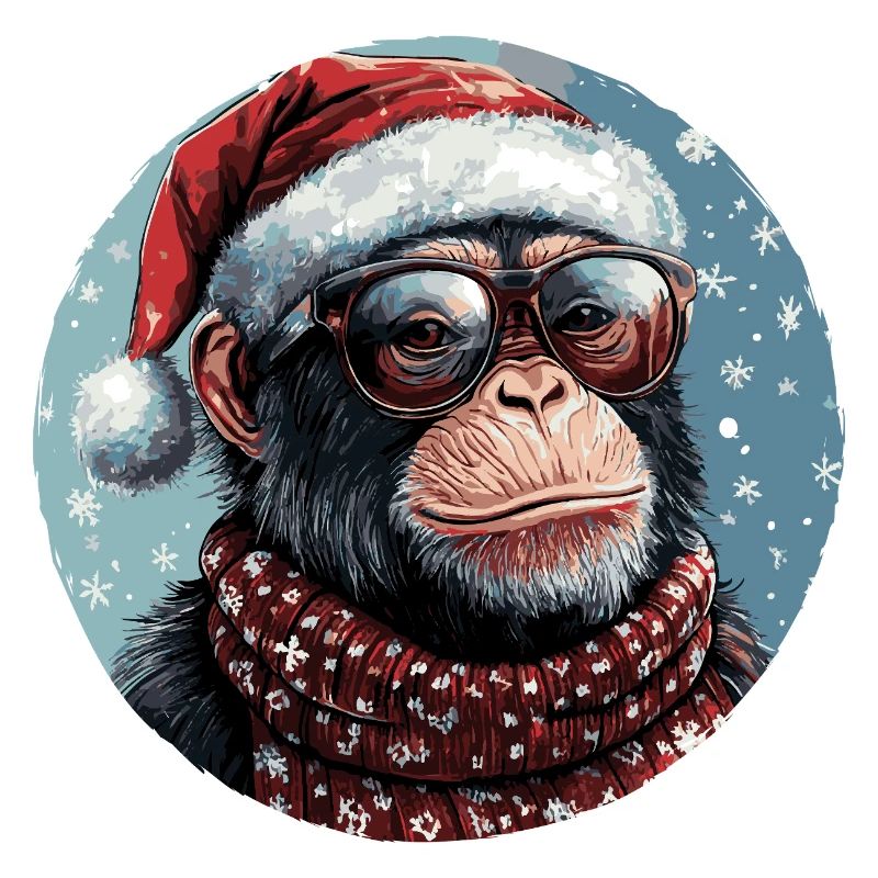 Monkey Christmas Funny Cool