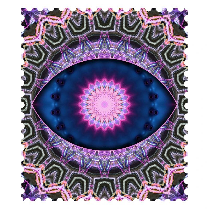 Neon Blue Pink Mandala