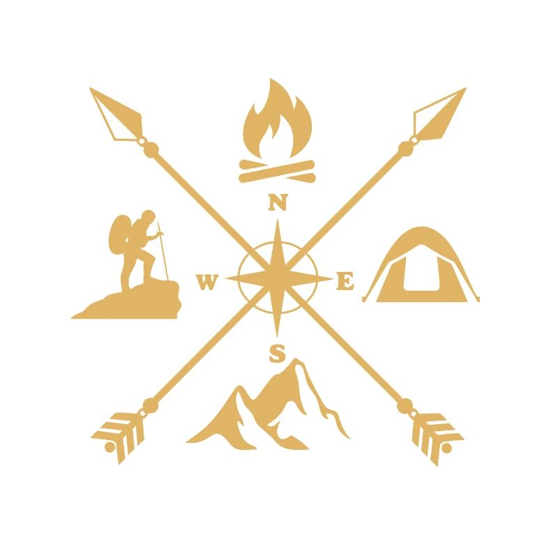 Mountains and compass for hiking