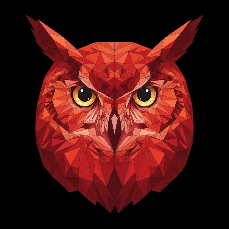 Rote Geometrie Eule