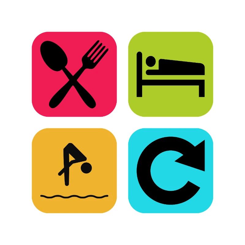 Manger Dormir Plongée Répéter Citation drôle Scuba