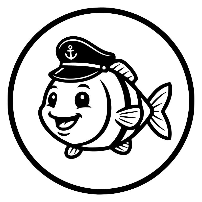 Funny Fish Captain Cap Comic