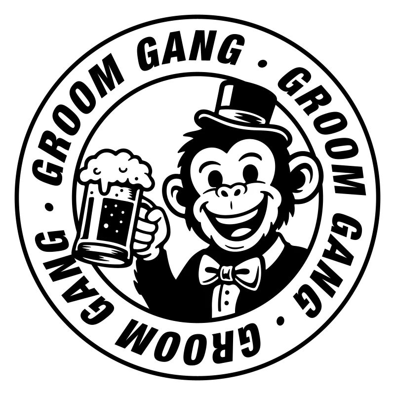 Bande de mariés Singe de la fête de garçon