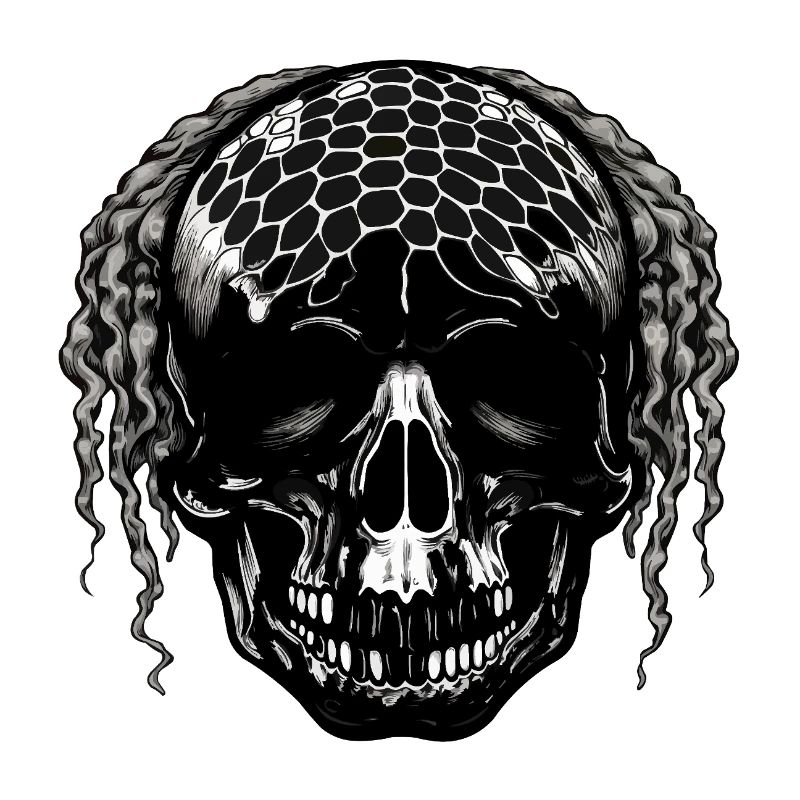 Skull with Mesh Pattern Dreadlocks