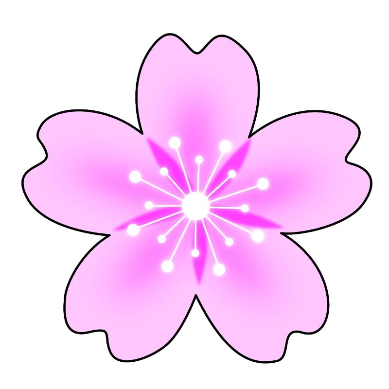 Fleur rose avec des rayons néon