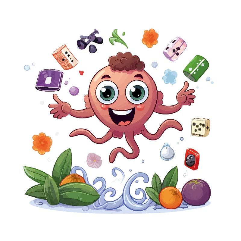 Colorful fruit squid