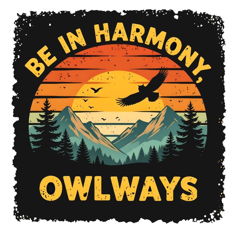 Harmonie de la chouette au coucher du soleil