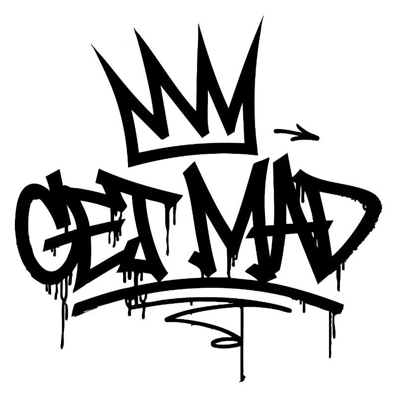 Gamma Crown Graffiti-Logo Werde wütend