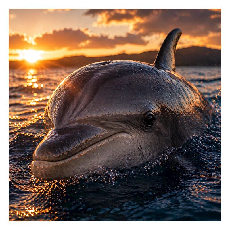 Dolphin at sunset