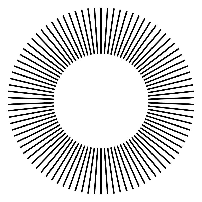 Conception de la composition des cercles de lignes