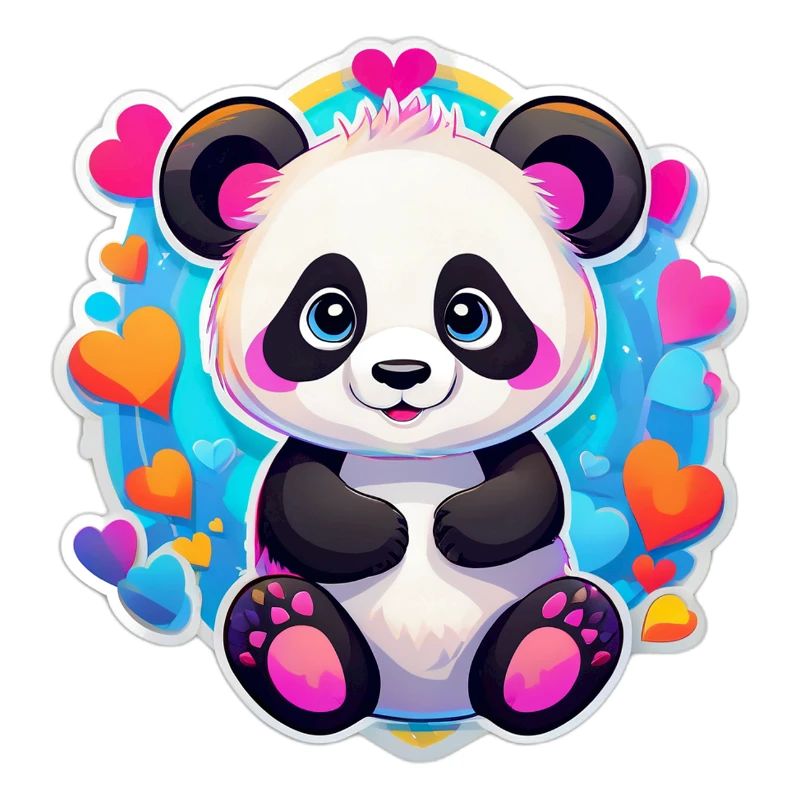 Regenbogenherz-Panda