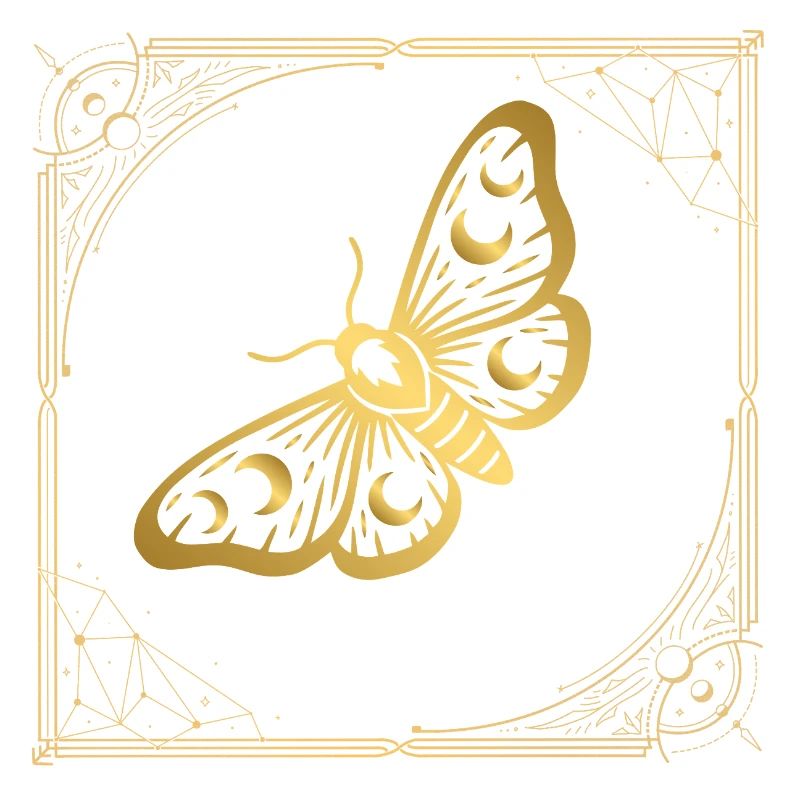 Papillon doré dans un cadre Art déco