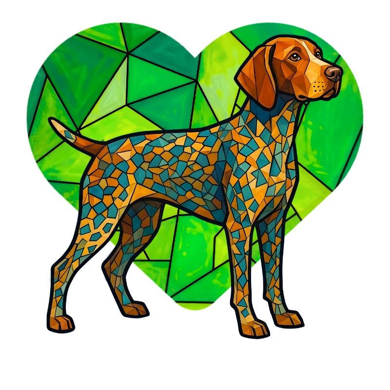 Cubist German Shorthaired Pointer Geometric Art