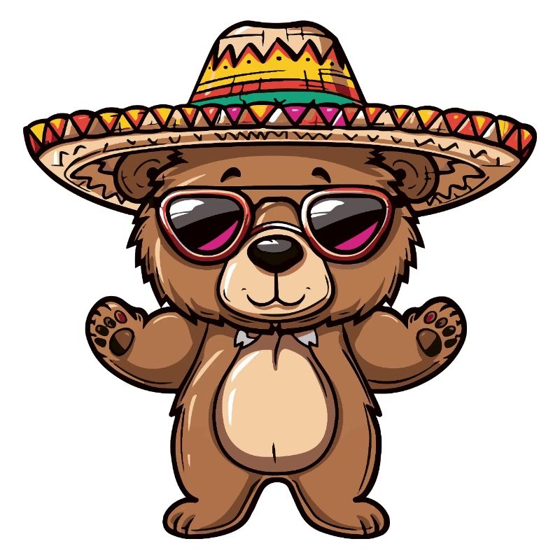 Bear Comic Funny Sombrero