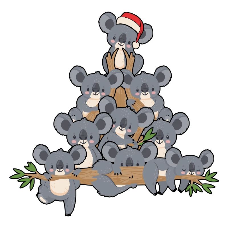 Weihnachts Baum Koala mit Lichtern Pinguin Spaß